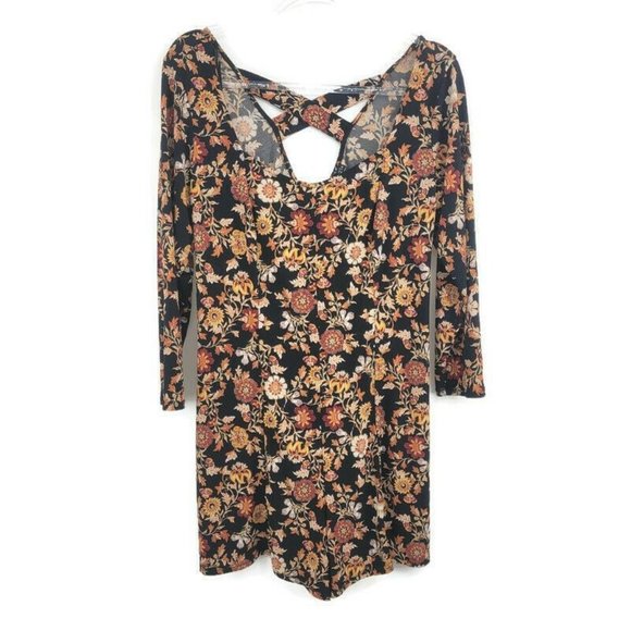 Forever 21 Pants - Forever 21 Vintage Y2K Plus Size Black Floral Fall Print Romper Dress Size 0X